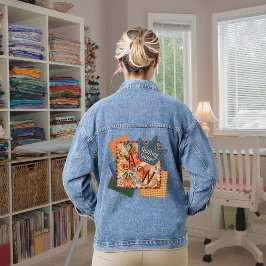 Quilting Queen Monogram Denim Jas Denim Jacket