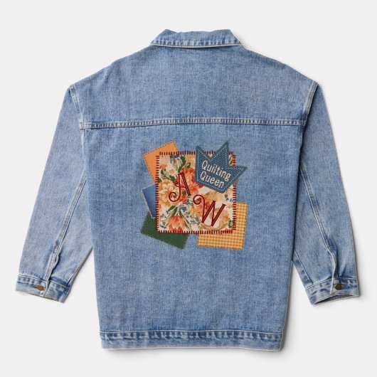Quilting Queen Monogram Denim Jas Denim Jacket (Achterkant)