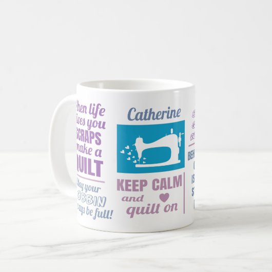 Quilting Quotes gepersonaliseerd Koffiemok (Voorkant links)