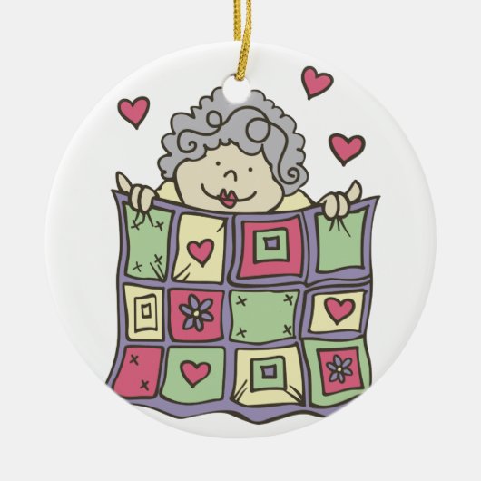 Quilting Woman Keramisch Ornament (Voorkant)