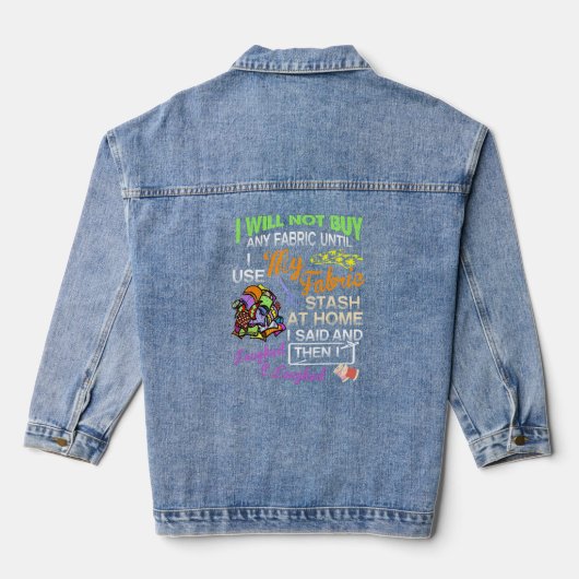 Quiltkleding Grappige naaiende liefhebbersgeschenk Denim Jacket (Achterkant)