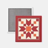 Quiltmagneet - Stapstenen (kalkoenrood) Magneet (Voorkant / Achterkant)