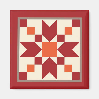 Quiltmagneet - Stapstenen (kalkoenrood) Magneet