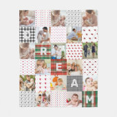 Quiltpatroon Foto College Retro Patchwork Effect Fleece Deken (Voorkant)