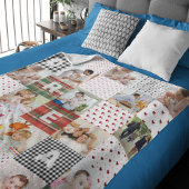 Quiltpatroon Foto College Retro Patchwork Effect Fleece Deken