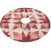 Quiltpatroon Poinsettia Cream Red Kerstboom Rok (Gekanteld)