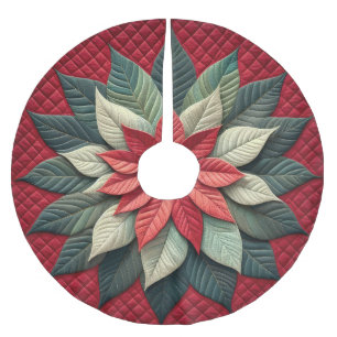 Quiltpatroon Poinsettia rood Kerstboom Rok