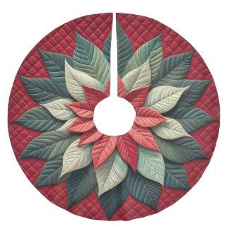Quiltpatroon Poinsettia Rood Kerstboom Rok