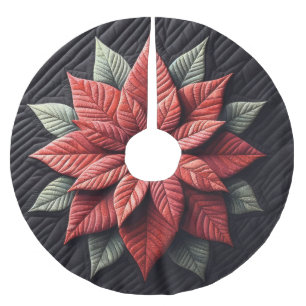 Quiltpatroon Poinsettia Zwart Kerstboom Rok