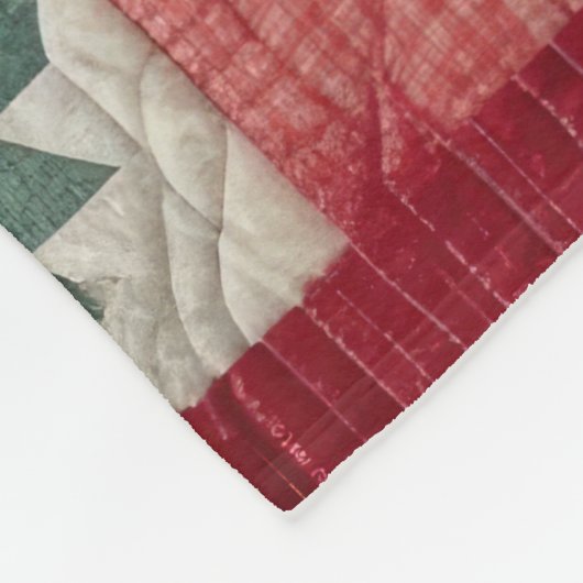 Quiltpatroon Sneeuwman rood wit groen Fleece Deken (Hoek)