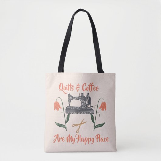 Quilts and Coffee|Quilt enthousiasteling Tote Bag (Voorkant)