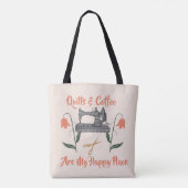 Quilts and Coffee|Quilt enthousiasteling Tote Bag (Achterkant)
