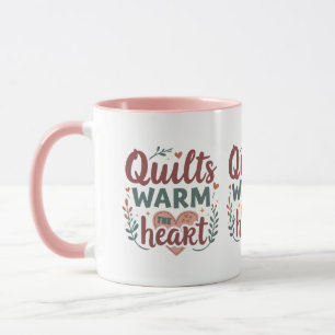 "Quilts Verwarm Het Hart" Gezellige Quiltende Cott Mok