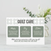 Quiltverzorging Kaart - Modern design - Sage Green (Staand voorkant)