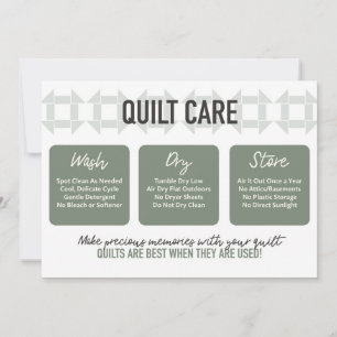 Quiltverzorging Kaart - Modern design - Sage Green