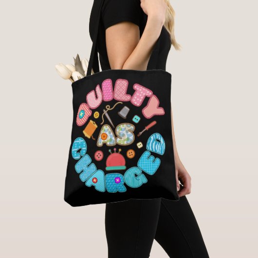 Quilty als gelaagde funny Quilover Tote Bag (Dichtbij)