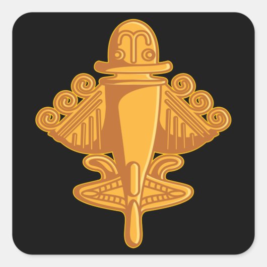 QUIMBAYA AIRPLANE Ancient Alien Theorist Quimbaya Vierkante Sticker (Voorkant)