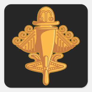 QUIMBAYA AIRPLANE Ancient Alien Theorist Quimbaya Vierkante Sticker