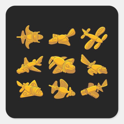 QUIMBAYA AIRPLANE Ancient Alien Theorist Quimbaya Vierkante Sticker (Voorkant)