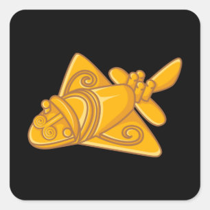 QUIMBAYA AIRPLANE Ancient Alien Theorist Quimbaya Vierkante Sticker