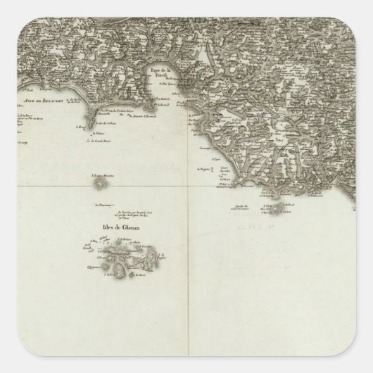 Quimper, Ile de Groix Vierkante Sticker (Voorkant)