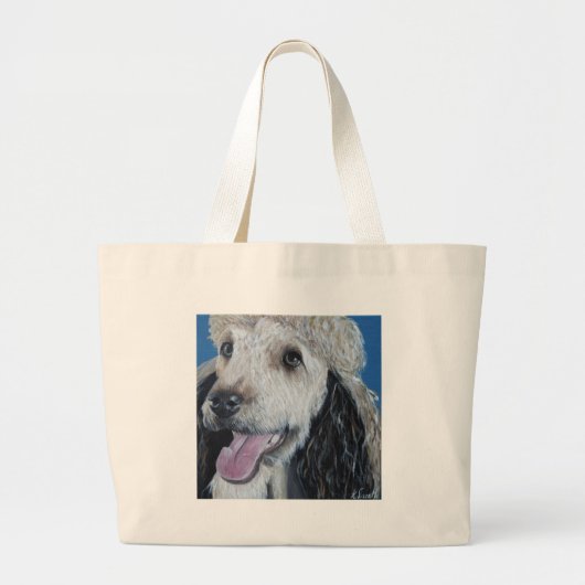 Quina Labradoodle Painting Grote Tote Bag (Voorkant)
