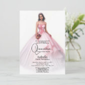 Quincañera | Fijne roze Quince Años Kaart (Staand voorkant)