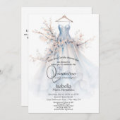 Quincañera | Witte jurk met roze bloesems Kaart (Voorkant / Achterkant)