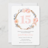 Quince 15e Verjaardagsfeestje voor Latina Meisje,  Kaart (Voorkant)