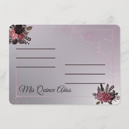 Quince Años Dank u kaart (Achterkant)