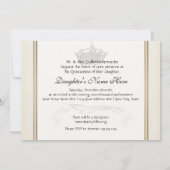 Quince Anos - Elegant Bloemenblad Damast Barok Kaart (Achterkant)