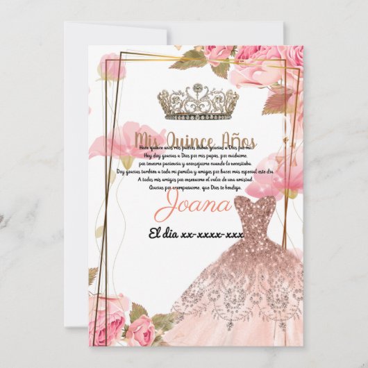 Quince años kaart (Voorkant)