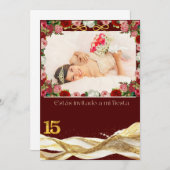 Quince anosInvitation Kaart (Voorkant / Achterkant)