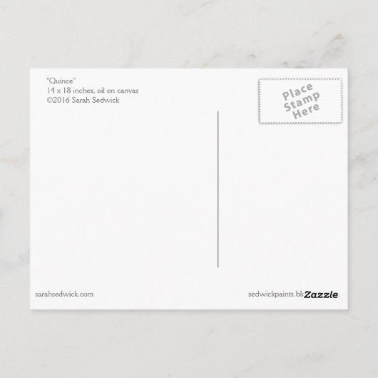 "Quince" Art briefkaart van Sarah Sedwick (Achterkant)