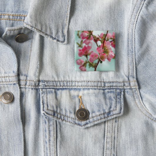 Quince Blossom Vierkante Button 5,1 Cm (In situ)