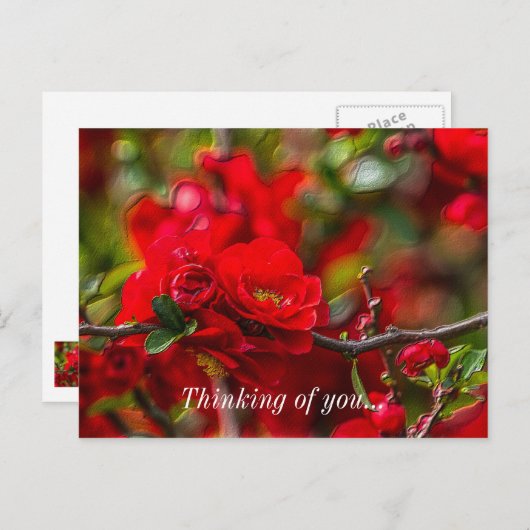 Quince Branch die je Briefkaart op een interactiev (Voorkant / Achterkant)