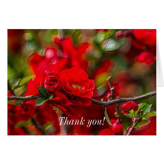Quince Branch Painterly Hartelijk dank (Voorkant Horizontaal)