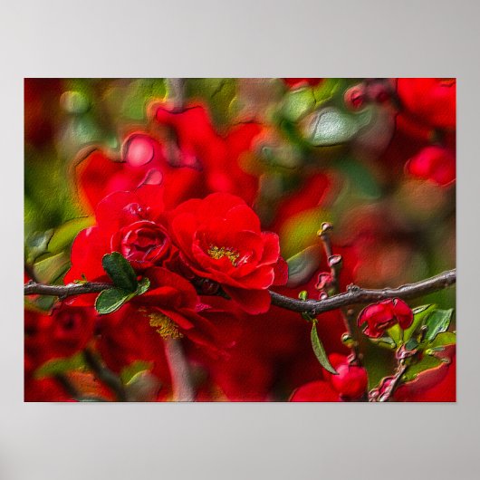 Quince Branch Painterly Poster (Voorkant)