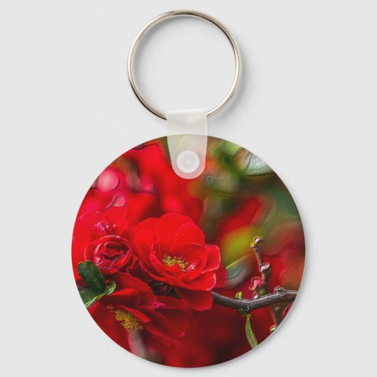 Quince Branch Painterly Sleutelhanger (Voorkant)