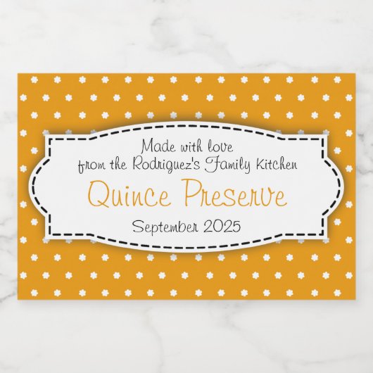 Quince conserveren polka bloem potje labels voedselcontainer etiket (Enkel label)