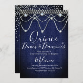 Quince Denim Diamonds Gem Pearls Kaart (Voorkant / Achterkant)