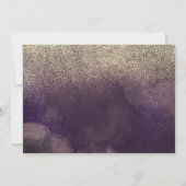 Quiñce Faux Glitter Paars Floral Gold Photo Kaart (Achterkant)