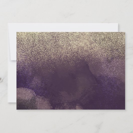 Quiñce Faux Glitter Paars Floral Gold Photo Kaart (Achterkant)