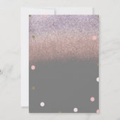 Quiñce Faux Glitter Stippen Gold Pink Birthday Kaart (Achterkant)