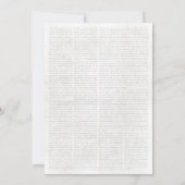 Quince Invite, Newspaper with Program, Quinceañera Kaart (Achterkant)