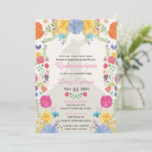 Quinceañera Invitation multi color, flowers  (Staand voorkant)