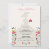 Quinceañera Invitation multi color, flowers  (Achterkant)