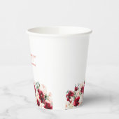 Quinceane Party Red Rose Pink Peony Custom Papieren Bekers (Links)