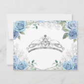 Quinceañera 15 Anos Dusty Blue Hartelijk dank Bedankkaart (Achterkant)