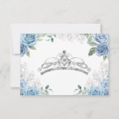 Quinceañera 15 Anos Dusty Blue RSVP-kaart Bedankkaart (Achterkant)